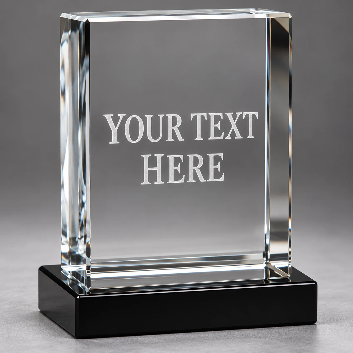 Engraved Crystal Block Trophy